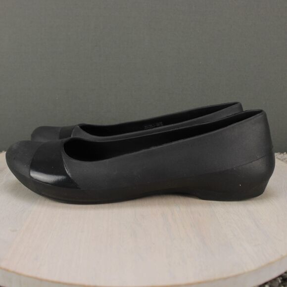 Crocs Ballet Flats Slip On Comfort Womens 9 Black Shoes - Picture 5 of 9